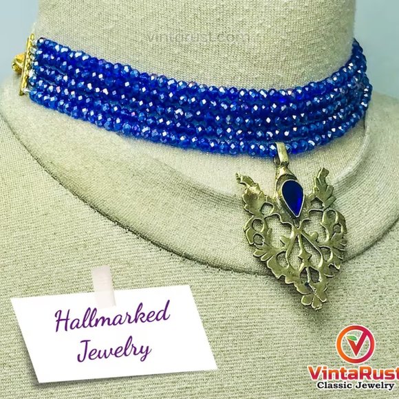 Valentine Special Sale, Beaded Jewelry Set, Beads With Brass Motif Jewelry Set, - Picture 5 of 7